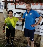 ARBITRO EMANUELE TREMENTOZZI E IL DG DELLA CLUENTINA MATTEO SECCACINI